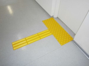 yellow tactile pad with yellow strips