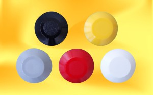 Plastic tactile stud self-adhesive