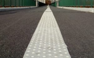 Cycleway with installed tactile paving detail
